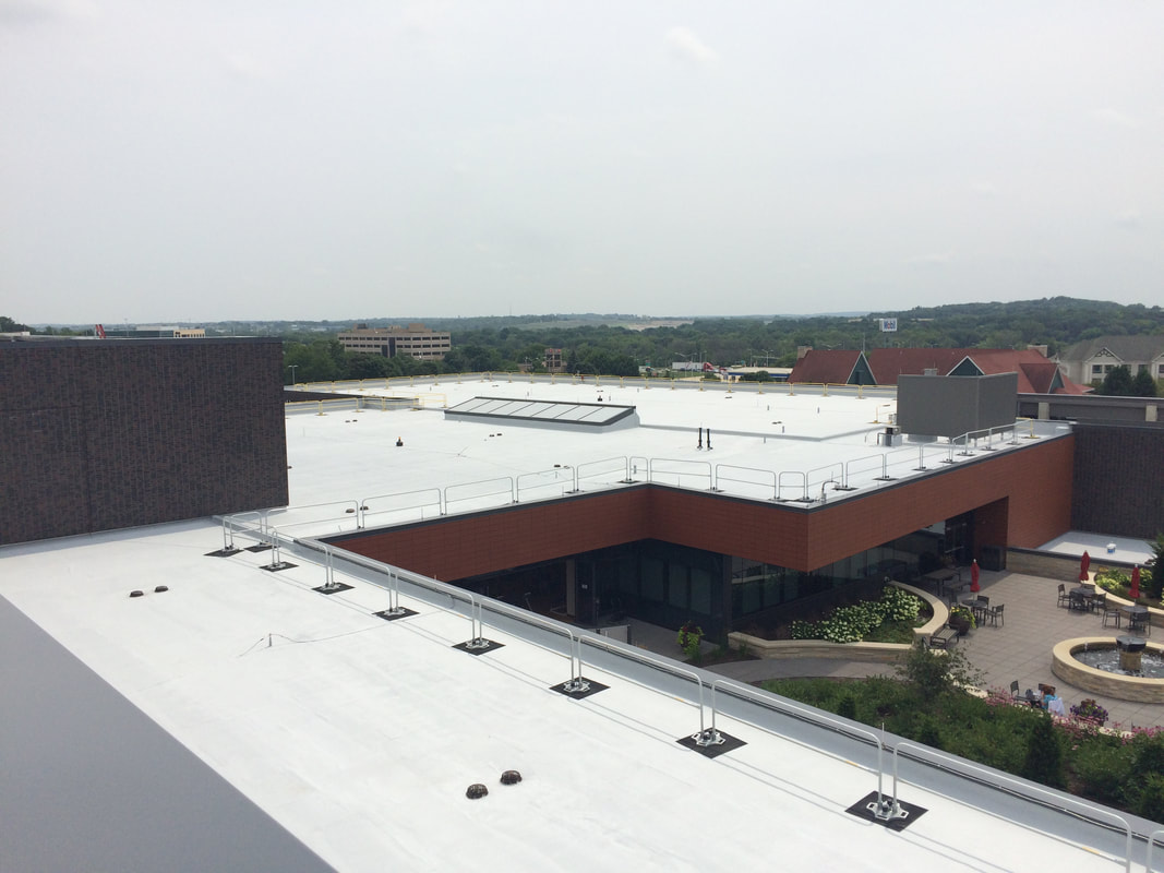 modified bitumen hospital roof and live roof system