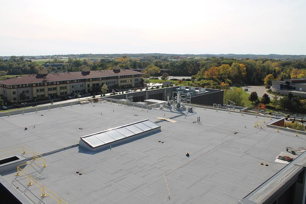 An aerial picture of the ProHealth Care roof system. 